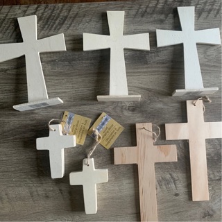 Lot Of 7 Wooden Crosses For Crafts 