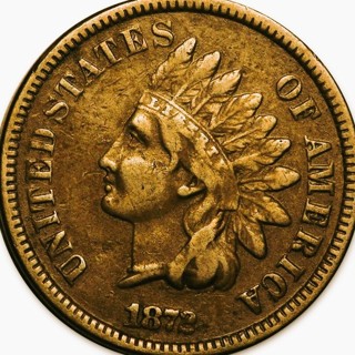 1872 Indian Head Cent,  Circulated, Insured, Sharp Date and Strike, Refundable.  Ships FREE