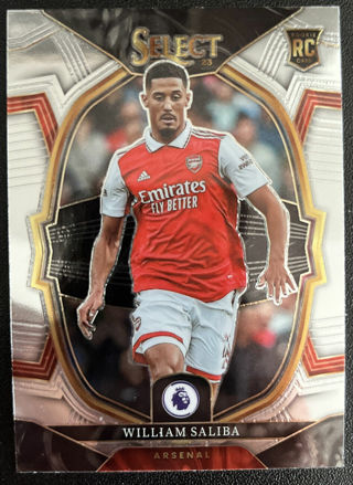 2022-23 Panini Select EPL Soccer WILLIAM SALIBA no. 8 Rookie Arsenal Football Card