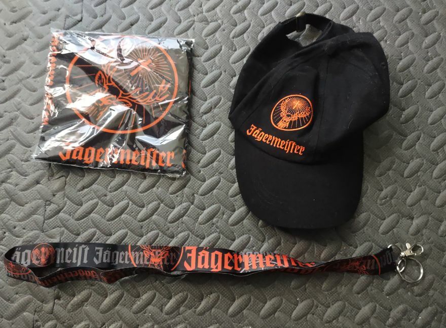 FREE: New jagermeister lot baseball hat cap large bandana & lanyard