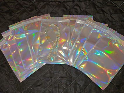10Pcs Holographic Laser Mylar Bags