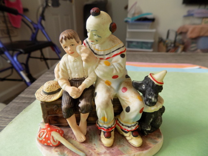 Vintage Gorham porclain Norman Rockwell figurine, "The Runaway, boy, clown, dog