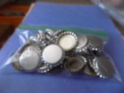 Snack baggie full of uncrushed bottle caps for crafts # 2