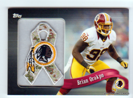 Brian Orakpo, 2013 Topps Commemorative NFL Patch Ribbon Card #PR-B), Washington Redskins, (LB6)