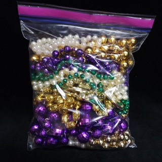 Mix Bag of 14 New Orleans Mardi Gras Beads Multi Colors FREE Shipping