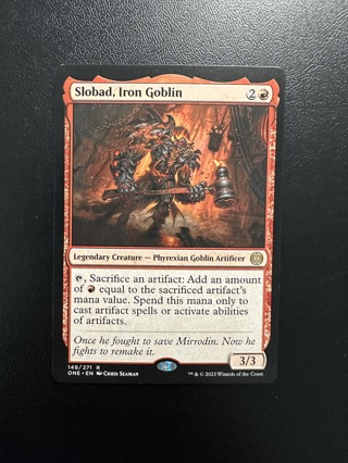 Slobad Iron Goblin MTG Phyrexia All Will Be One Rare Card