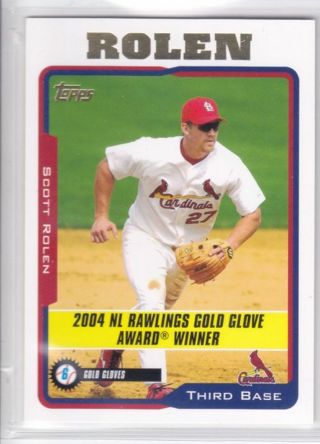 Scott Rolen 2005 Topps Gold Glove Award Winner St. Louis Cardinals