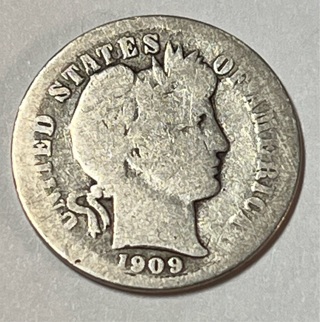 1909-D (SEMI KEY DATE) BARBER DIME 90% SILVER 