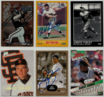 2 San Francisco Giants autographs + 4 bonus cards