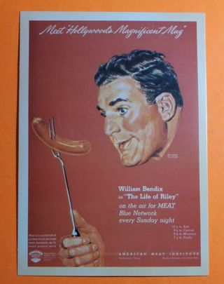 William Bendix Postcard