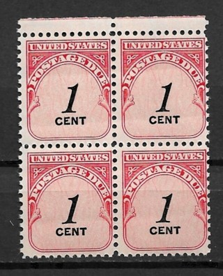 1959 ScJ89 1¢ Postage Due MNH block of 4