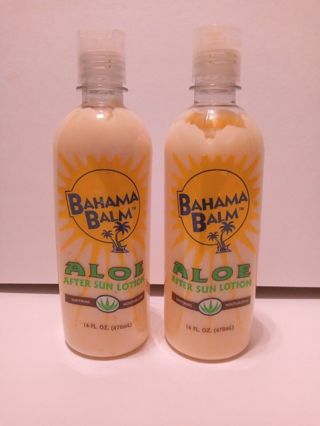 (2) Bahama Balm Aloe After Sun Lotion 16oz Soothing Moisturizing NEW 470mL