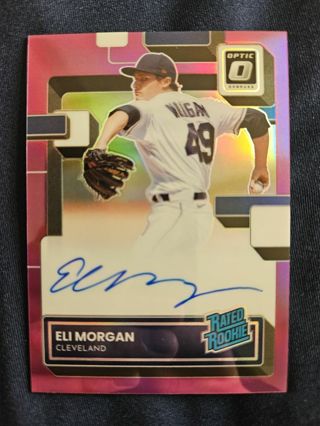 2022 Donruss Optic Rated Rookie Purple Autograph Eli Morgan