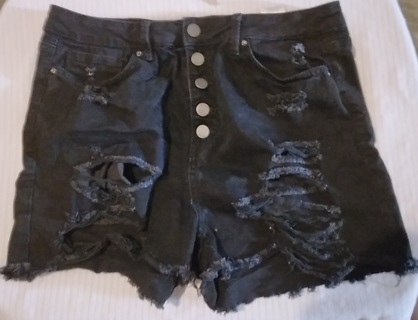 Womens Button Fly Cut Off Shorts