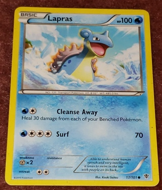 ⚡ Pokemon Card Lapras 17/101 ⚡ 100 HP Black & White: Plasma Blast