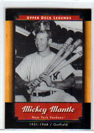 Mickey Mantle, 2001 Upper Deck Legends Baseball Card #39, New York Yankees, (L3)