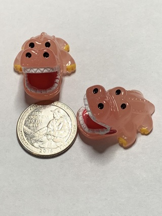 CROCODILES~#5~PINK~SET OF 2~GLOW IN THE DARK~FREE SHIPPING!