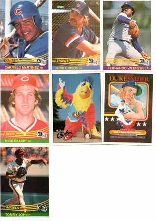 (7) 1984 Donruss Baseball Cards