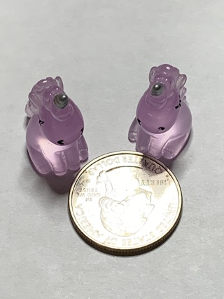 UNICORNS~#18~PURPLE~SET OF 2~GLOW IN THE DARK~FREE SHIPPING!