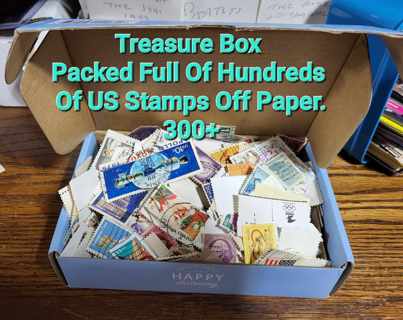 Treasure Box Of U.S. Stamps 300+