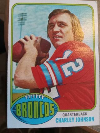 1976 TOPPS CHARLEY JOHNSON DENVER BRONCOS FOOTBALL CARD# 68