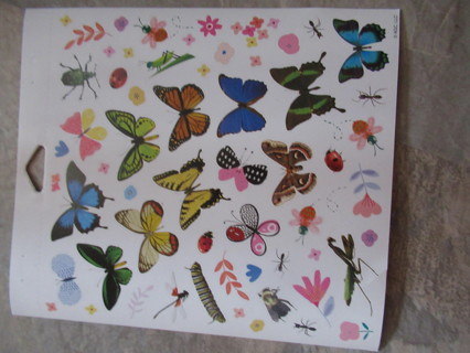 FANTASTIC new stickers.  SUPER Colorful & Decorative BUTTERFLIES & INSECTS  stickers ~~ So cute!!