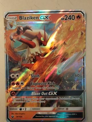 Blaziken gx 28/168 rare holo nm pokemon