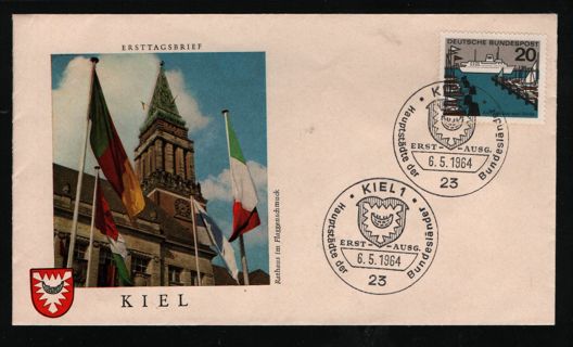 old FDC Germany - capitals of the federal stats of Germany - KIEL 