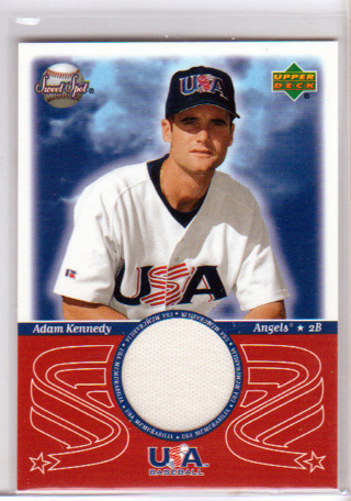 Adam Kennedy, 2002 UD Sweet Spot RELIC Card #USA-AK, Team USA, California Angels, (L6)