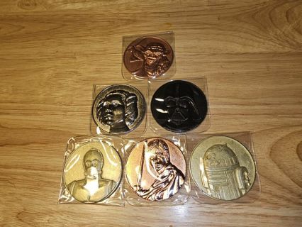 6 STAR WARS COINS *2005*