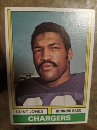 1974 TOPPS CLINT JONES SAN DIEGO CHARGERS FOOTBALL CARD# 254