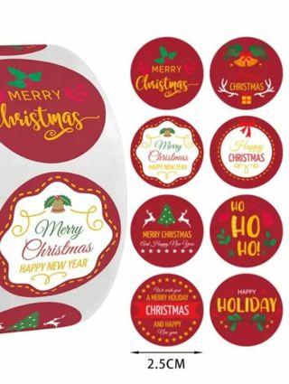 ➡️⛄BUNDLE SPECIAL⭕(104) 1" MERRY CHRISTMAS/HAPPY NEW YEAR STICKERS!!⛄