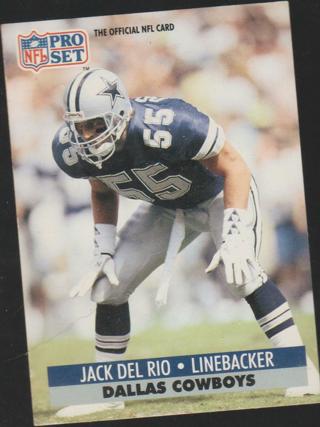 1991 Pro Set #129 Jack Del Rio Dallas Cowboys Football Card