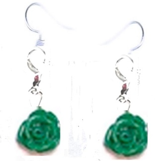 SP GREEN ROSE EARRINGS LOT 2 (PLEASE READ DESCRIPTION