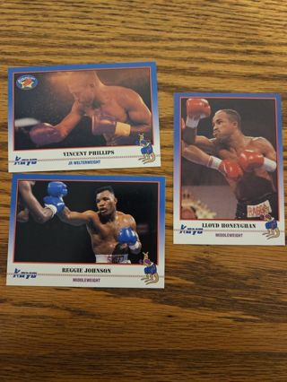 1991 KAYO Boxing trading cards. #108,#109,#111