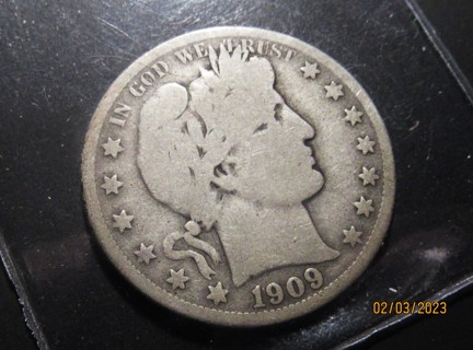 ★★ 1909-O BARBER HALF DOLLAR VG ★★ **90% SILVER**