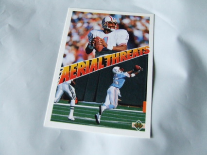 1992 Warren Moon Houston Oilers Upper Deck Aerial Threat Card #33 Hall of Famer