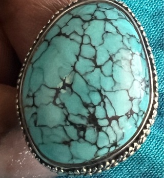 Turquoise Custom made 12.56 gm Large Cabochon Ring