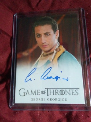 autographed game of thrones card