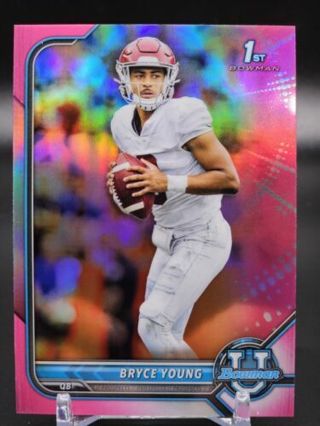 2022 Bowman Chrome Bryce Young 1st Pink Refractor RC Alabama Crimson Tide
