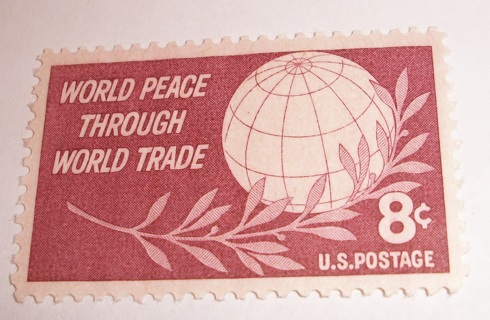 Scott #1129, World Peace Through World Trade, 1 Useable 8¢ US Postage Stamp