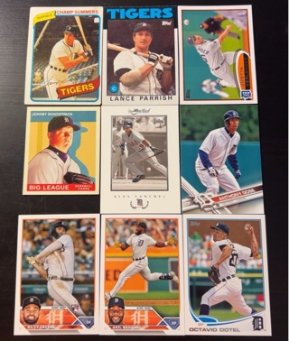 9 Detroit Tigers baseball cards 