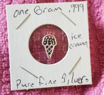 ☆NEW☆ .999 pure fine Silver~ one gram collectable~ Ice Cream Cone