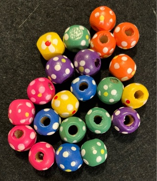 Painted Wood Flower Beads