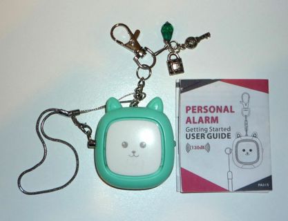 Personal KITTY CAT Security Alarm 130 dB Loud Siren for Safety Emergency + LED Flashlight Keychain!