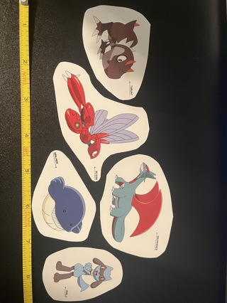 5 Pokemon Stickers (b)