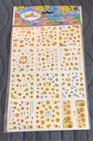 Brand New Sheet of FingerNail Accessories. 250 Stickers + AND 2 Bottles Nail Glue!!