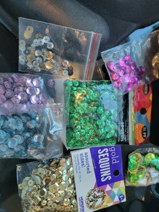 Lot of Sequins - sewing supplies- 7 Colors- Bid to Win!