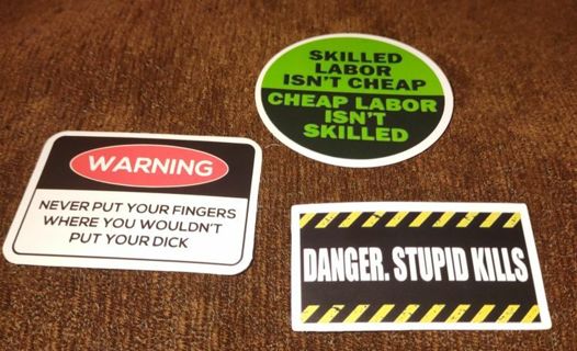 3 adults only ! laptop stickers electrician laptop toolbox hard hat Xbox One PlayStation 4