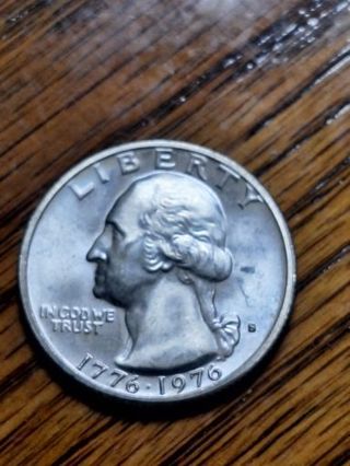 1976 S Silver Bicentennial Washington Quarter Dollar 40% Silver AU